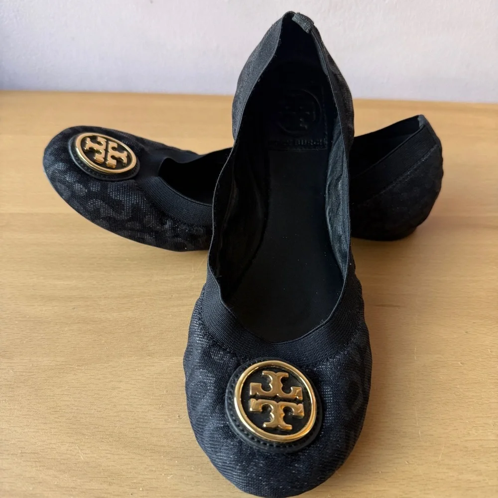 Tory Burch Black Cheetah Flats